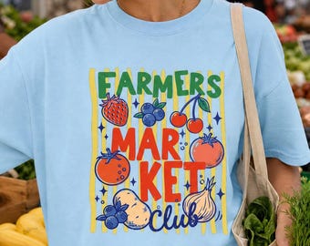 Camiseta del Club del Mercado de Agricultores, Camiseta para Amantes del Mercado de Agricultores, Camiseta de Productos Frescos, Regalo del Mercado de Agricultores, Camiseta para Amantes de las Verduras, Camiseta para Amantes de la Comida Local