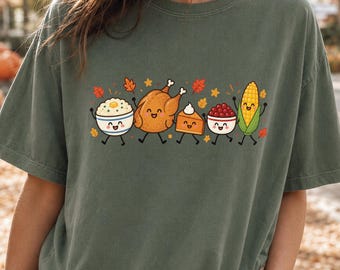Thanksgiving Food Shirt, Cute Turkey Dinner Tee, Fall Food Shirt, Thanksgiving Dinner Gift, Comfort Colors Autumn Tee