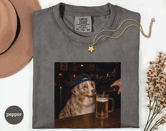 Camiseta divertida de pastor australiano con estampado de cerveza, camiseta divertida de perro australiano, regalo para amantes de los perros, camiseta de perro con estampado de cerveza, camiseta Comfort Colors, regalo para mamás australianas