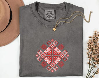 Bulgarian Shevitsa Shirt | Comfort Colors® Folk Pattern Tee | Traditional Design