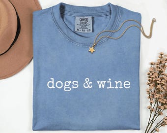 Chiens et chemise vin | t-shirt drôle d'amoureux des chiens | Cadeau pour amateur de vin