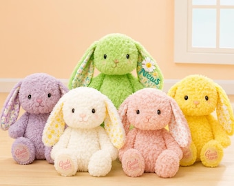 Embroidered Bunny Plush – Personalized Stuffed Rabbit, Keepsake Gift