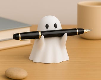 Cute Ghost Desk Organizer: Halloween Pen, Brush, Ring Holder