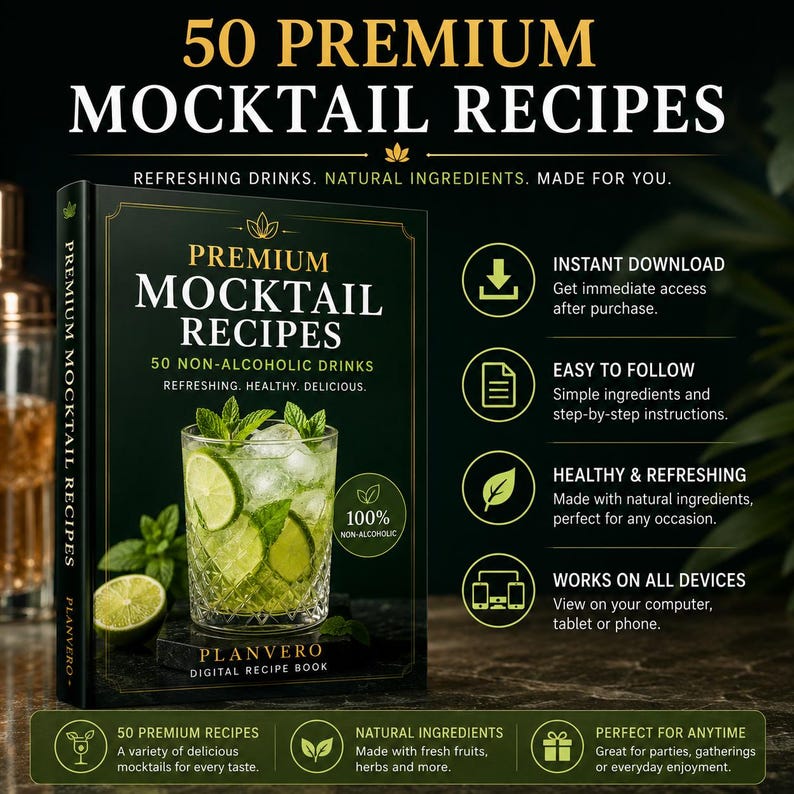 Mocktail Recipes.pdf 50 Premium Mocktail Recipes PDF | Non Alcoholic Drinks Guide | Instant ...