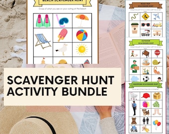 Kids Scavenger Hunt Printable Games for Home, Beach, Shopping & Outdoors | Screen-Free Fun Boredom Buster Family Activities