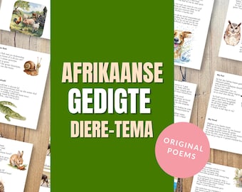 Afrikaans Animal Poems for kids | Gedigte vir kleuters | Early Learning Printable PDF