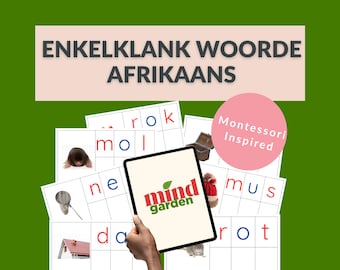 Afrikaans CVC Words Activity Worksheet | Reading and Writing Printables | Enkelklank Woorde Learning (PDF Printable)