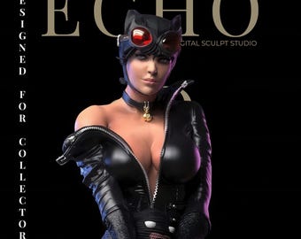 Figura STL de Catgirls / Estatua icónica de Femme Fatale impresa en 3D / Modelo de exhibición para coleccionistas
