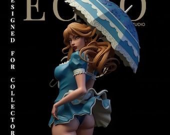 Alice Waifu Sensual Parasol Edition – NSFW Fantasy Pin-Up STL