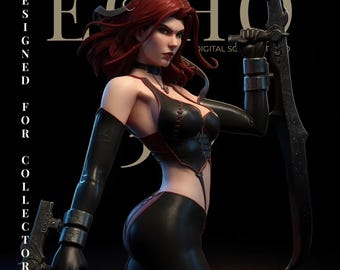 Caçadora de Lâminas Vampiros – Figura Premium para Impressão 3D em STL | Inspirada na BloodRayne | Estátua para Fãs da Rayne