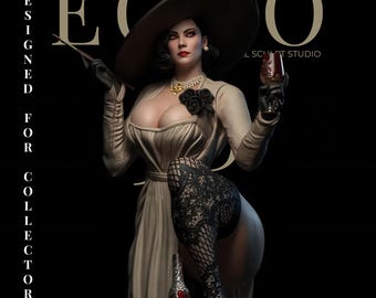 Figura STL de Alcina Dimitrescu | Estátua elegante de dama gótica impressa em 3D | Modelo para colecionadores