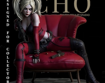 Harley Quinn Standard e NSFW STL Figure | Modelo 3D estilizado da vilã | Estátua de colecionador para exibição