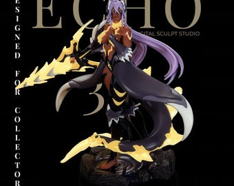 Guerreira Imperatriz do Oceano STL | Estátua de Rainha Anime Sombria para Impressão 3D | Figura de Colecionador Fantasia
