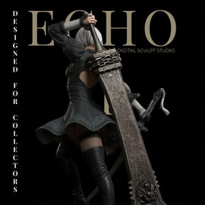 Nier inspired female warrior resin figure STL