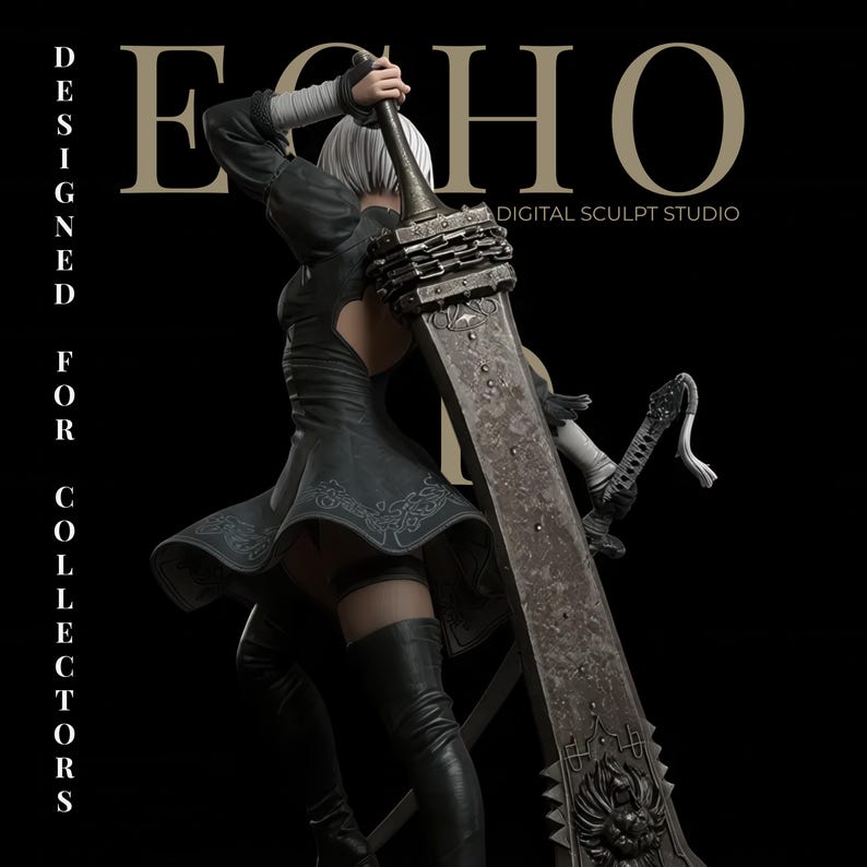 Nier inspired female warrior resin figure STL