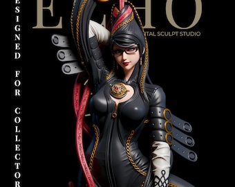 Estátua da Bayonetta em STL – Figura de exibição elegante da Bruxa Umbra para colecionadores e impressão 3D.