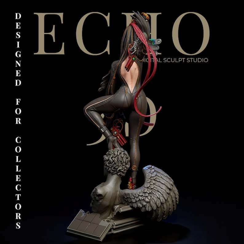 Elegant fantasy heroine STL resin sculpture