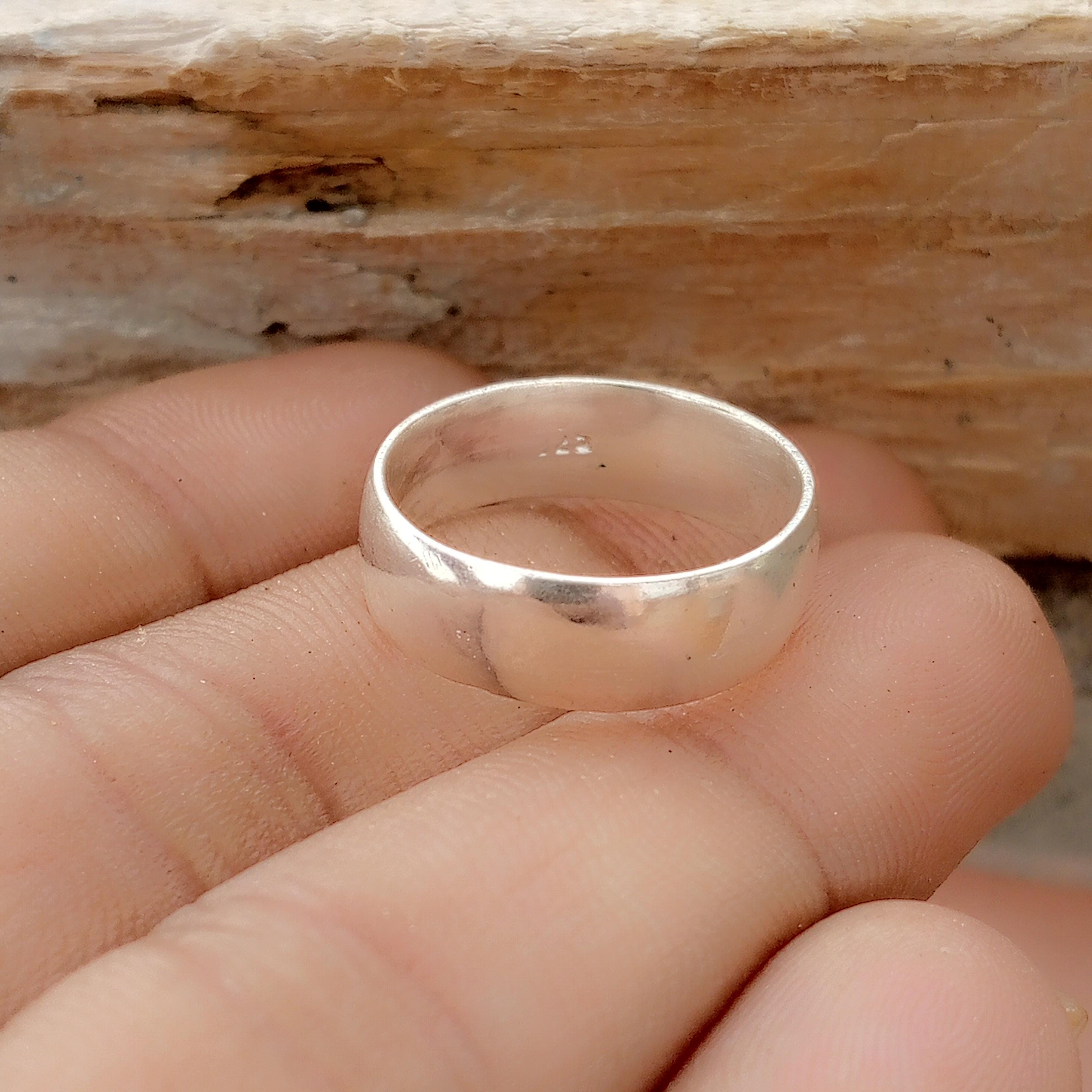 Handmade Solid Sterling Silver Wide Band Thumb Ring - Etsy