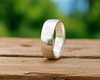 Handgemaakte massief sterlingzilveren duimring met brede band