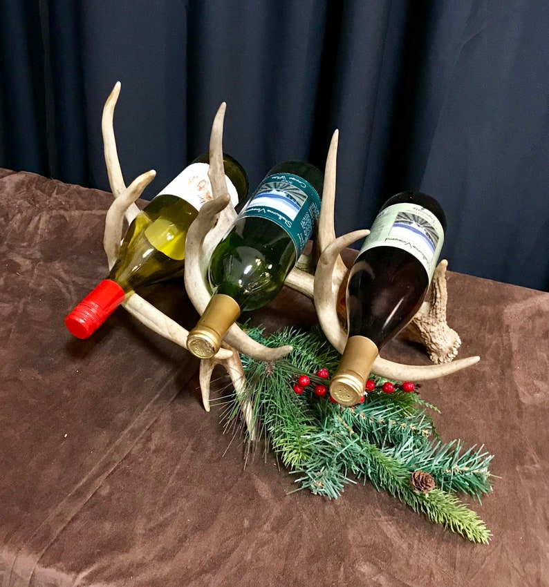 Antler Wine Rack 3 Bottle Holder Etsy Canada