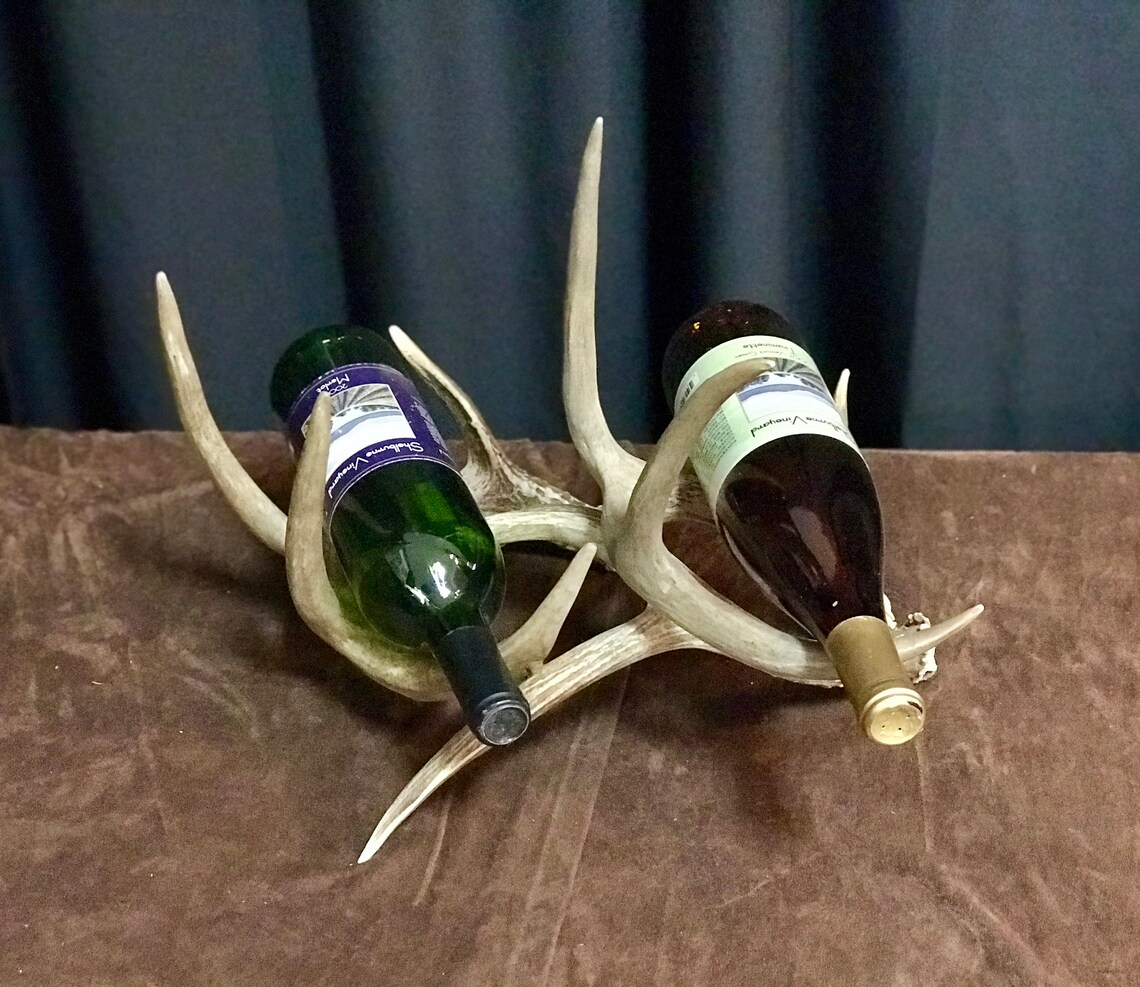 Antler Wine Holder 2 Bottle Holder Etsy