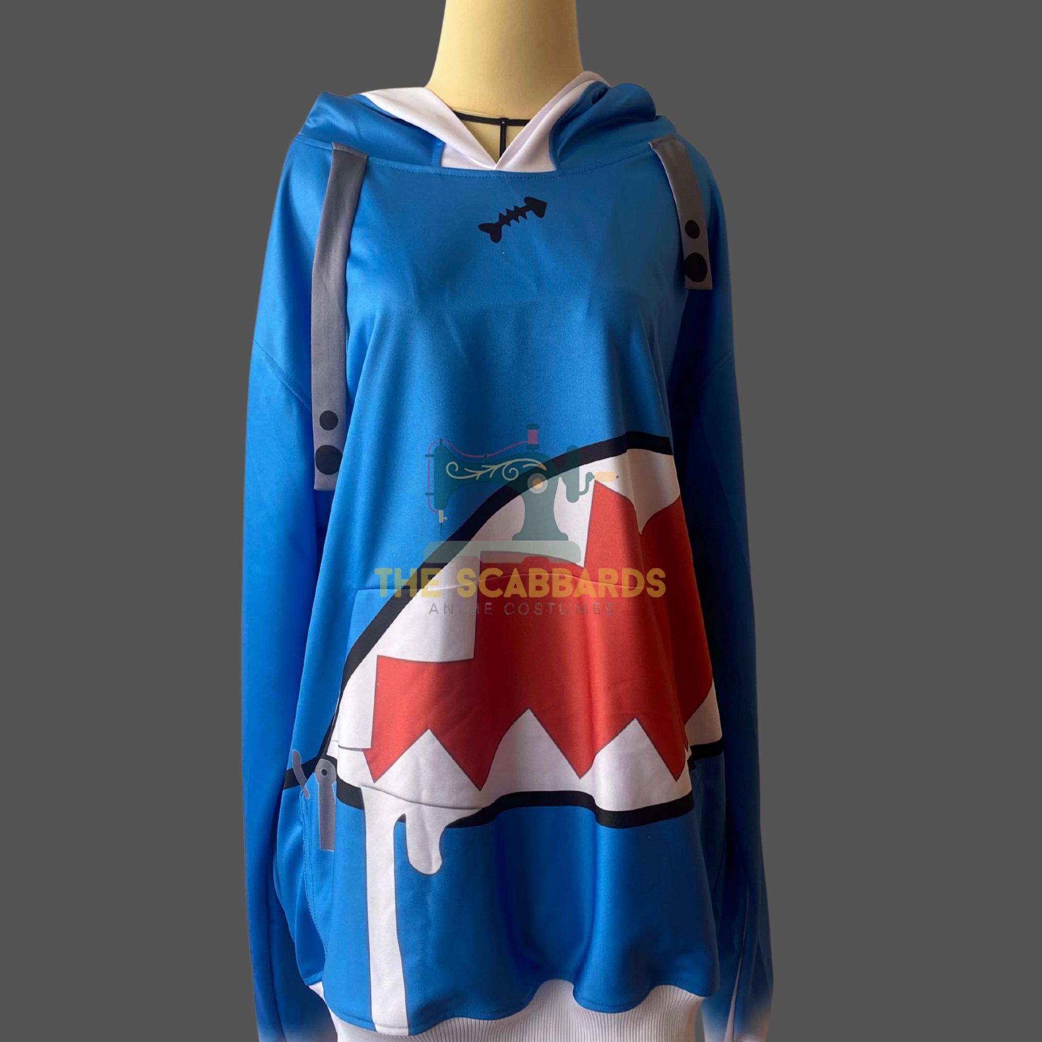 Pullover Hoodie Gura Gawr Hoodie Gawr Gura Shark Hoodie: Hololive
