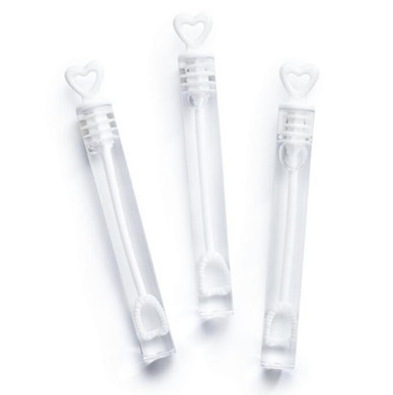 100 Heart Topped Wedding Bubble Tubes Sold in Sets of 100 Etsy