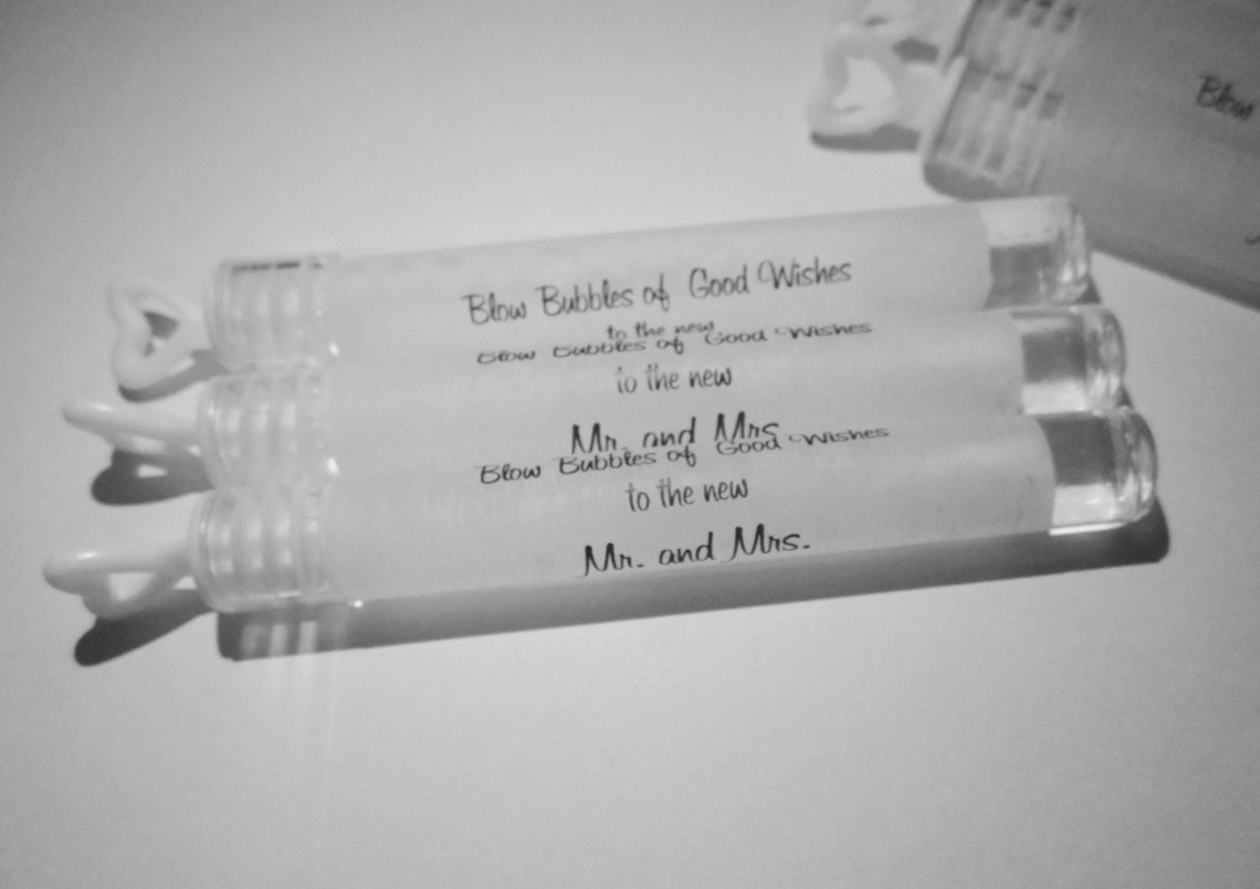 25 Bubbles of Good Wishes Wedding Bubble Tubes With Labels Etsy