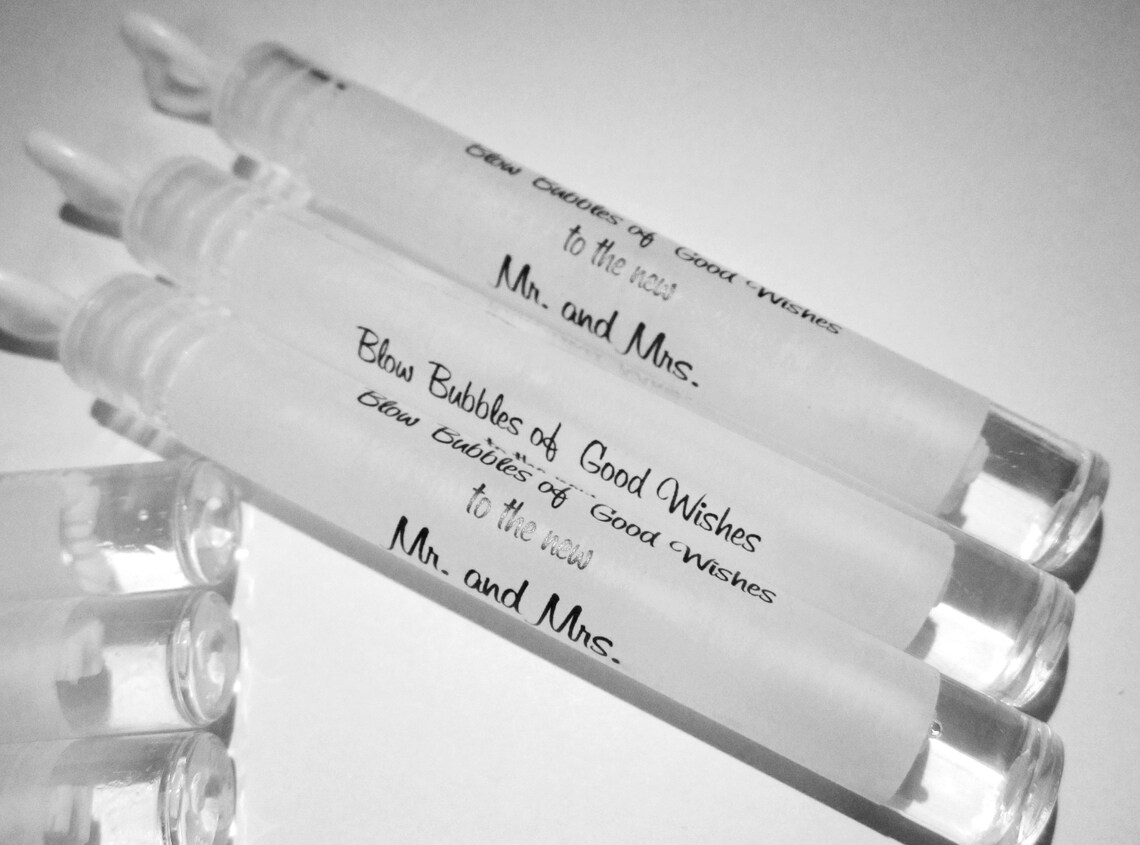 25 Bubbles of Good Wishes Wedding Bubble Tubes With Labels Etsy
