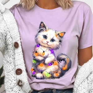 Halloween Ragdoll T-Shirt, Cute Halloween Lights T-Shirt, Ragdoll, Ragdoll T-Shirt, Halloween T-Shirt, October Festive, Ragdoll Lover