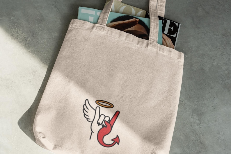 Angel Wing & Devil Tail Tote Bag image 1