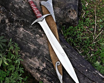 Kort zwaard van de schaduwtovenaar | Handgemaakte Bilbo Baggins Fantasy Frodo Blade-replica | Verzameldecor en cadeau voor mannen weergeven, ideaal voor cosplay