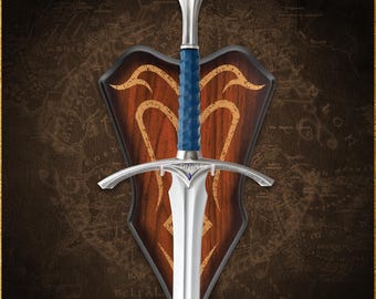 Eeuwige koning Elessar Mage Sword | Handgesmede ring van lemmet van powerstaal | Fantasie verzameldisplay, cadeau voor hem, ideale cosplay en fans