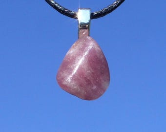 Lepidolite Free Form Stone Crystal Pendant Adjustable Cord Necklace Small Healing Crystal Jewelry