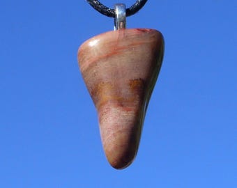 Petrified Wood Free Form Stone Crystal Pendant Necklace