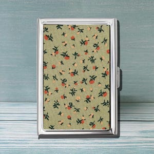 Floral Polka Dot Vintage Cigarette Case Business Card ID Holder Wallet Deco Floral Celestial