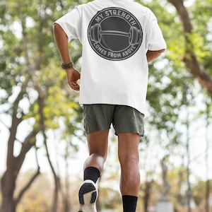 Inspirational Fitness T-Shirt, Workout Tee, Motivational Shirt, Gym Apparel, Unisex Fitness Top, christian workout, gym weights Jesus