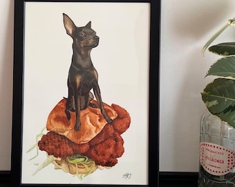 Large Custom Watercolor Pet Portrait