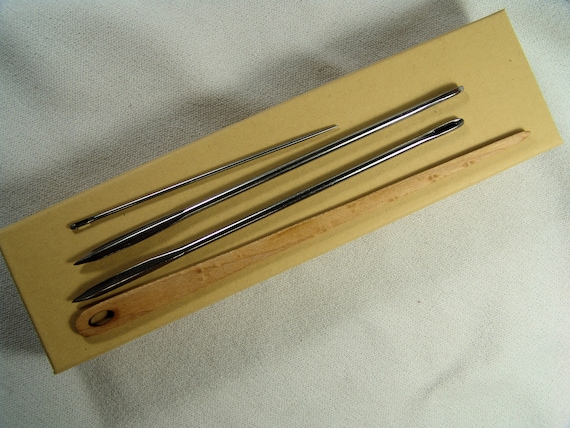 Tapestry Needle Kit: 4 Needles including two heavy 6 inch diamond profile  needles, one 7 Hardwood needle and one 4 inch med. needle