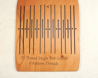 North of the Wall: Double Slotted Band or Tape Weaving Heddle, Back Strap Loom 35 Thread with 9 Pattern Slots. Single Slot Center