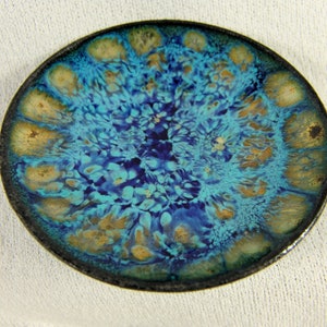 Hammered Copper Enameled Spinning Bowl: Separation Enamels