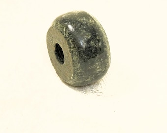 Greenlander Whorl, Viking Era Form Spindle Whorl Form, Black Steatite 24g #1b