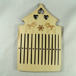 Scandinavian Band or Tape Weaving Heddle, Back Strap Loom Dala Horses 25 Warp Threads