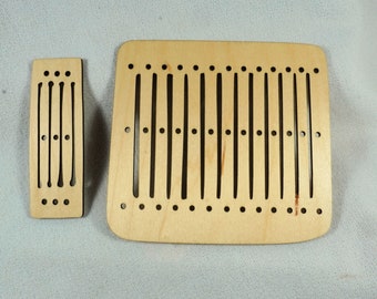 Bryggen Norway Heddle (1248-1332AD) 13 Thread & 51 Thread Experimental Pair in 1/8&quot; Hard Maple Cabinet Maker&#39;s MDF