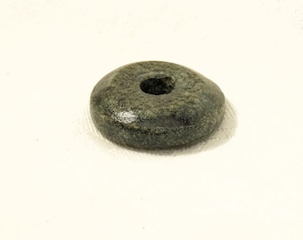 Greenlander Whorl, Viking Era Form Spindle Whorl Form, Black Steatite 22g #2b