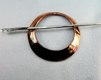 Celtic Annular Brooch: Kasumi Uchi Disk & German Silver Spike 3"