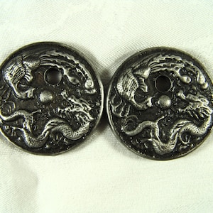 Loom Weights by the Pair. Tea with Black Dragon, Pewter, Warp Weighted Looms