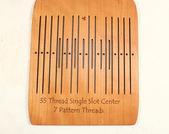 North of the Wall: Double Slotted Band or Tape Weaving Heddle, Back Strap Loom 35 Thread with 7 Pattern Slots. Single Slot Center