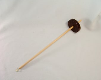 Tibetan Spindle ... This is our basic teaching Spindle! 14" tall, 3" Black Walnut whorl