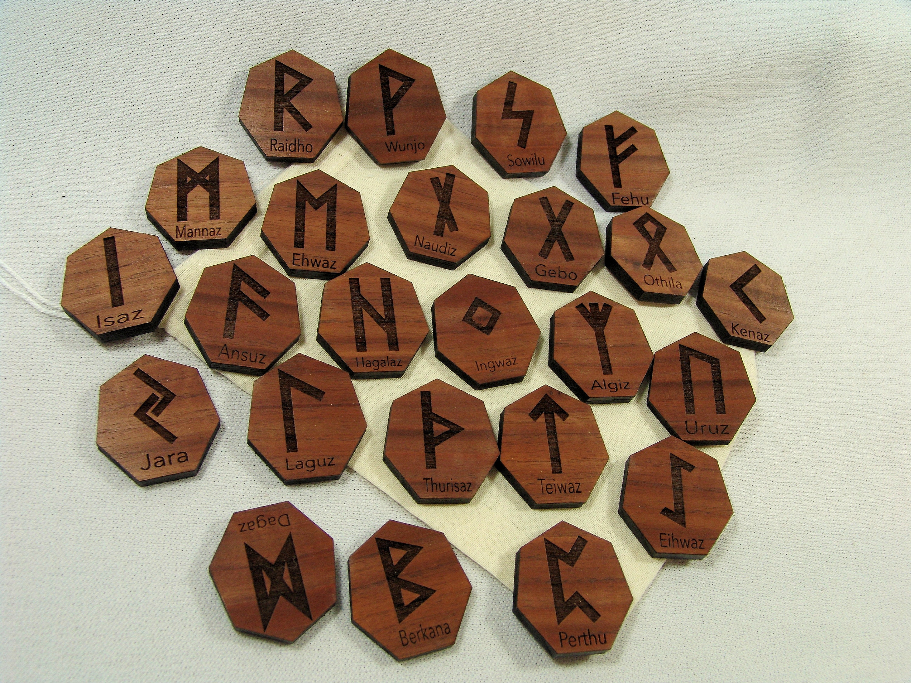 Elder Futhark Rune Set With the Rune Names in Black Walnut - Etsy